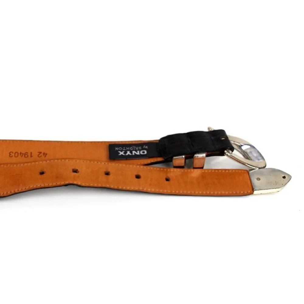 Onyx CROCO BLACK GENUINE LEATHER 1 1/8